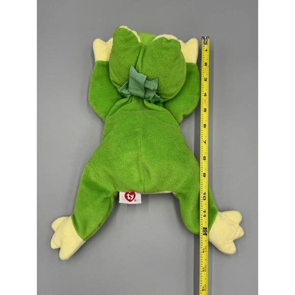 Vintage TY 1996 Pillow Pal Ribbit The Green Frog Plush 12” Stuffed Animal - Picture 4 of 8